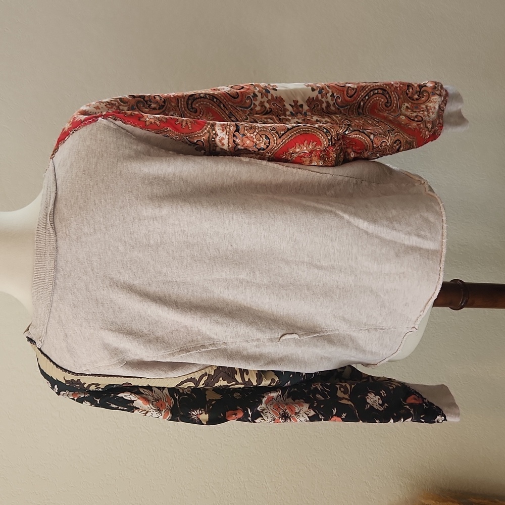 Free People Multicolor Patchwork Long Sleeve Top - image 5